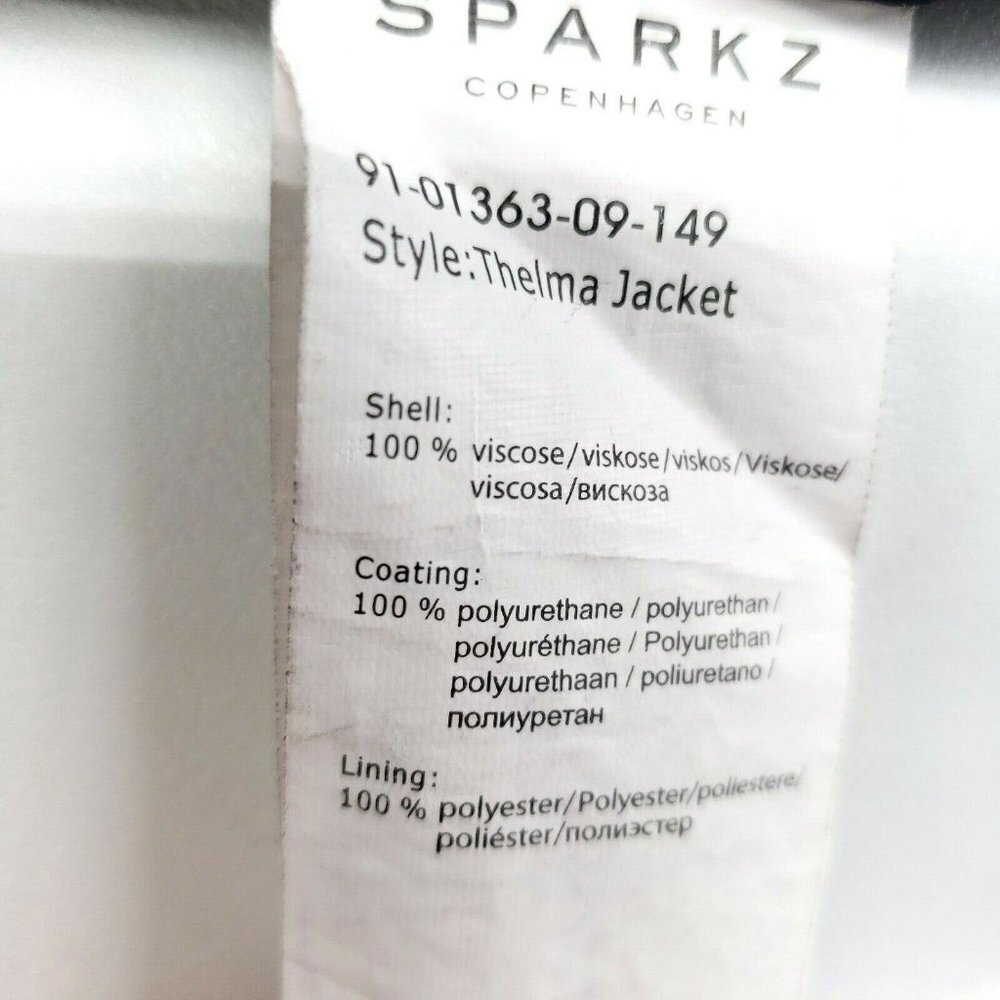 SPARKZ COPENHAGEN Faux Leather Moto Biker Jacket SMALL - Picture 8 of 9